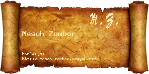 Mesch Zombor névjegykártya